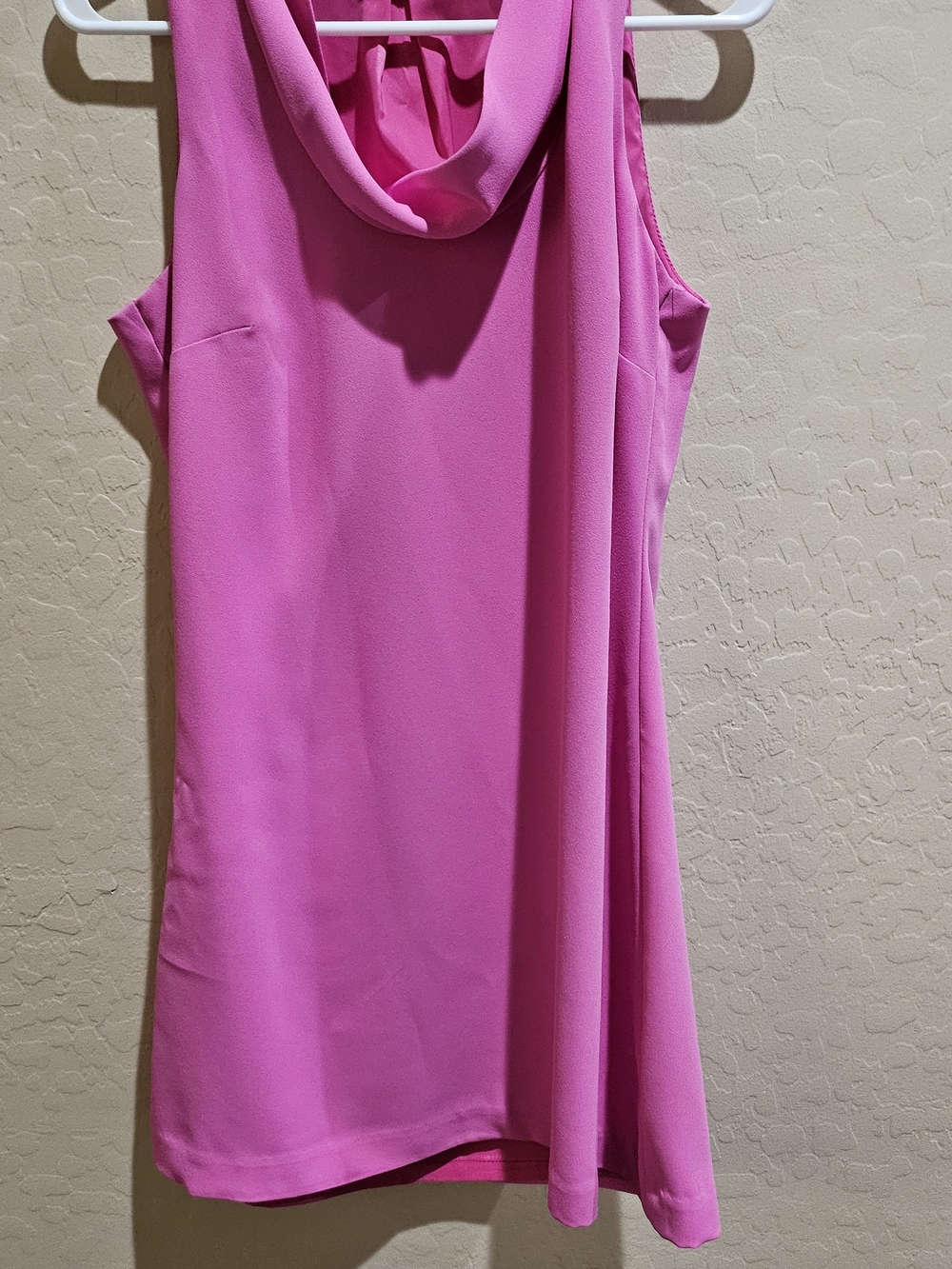 Trina Turk Bright Pink Sleeveless Cowl Neck Mini Dress